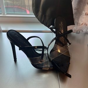 Fashion Nova Black Clear Heels